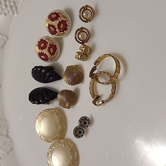 Vintage Jewelry - Set of 8 Clip on, and Pierced Earrings